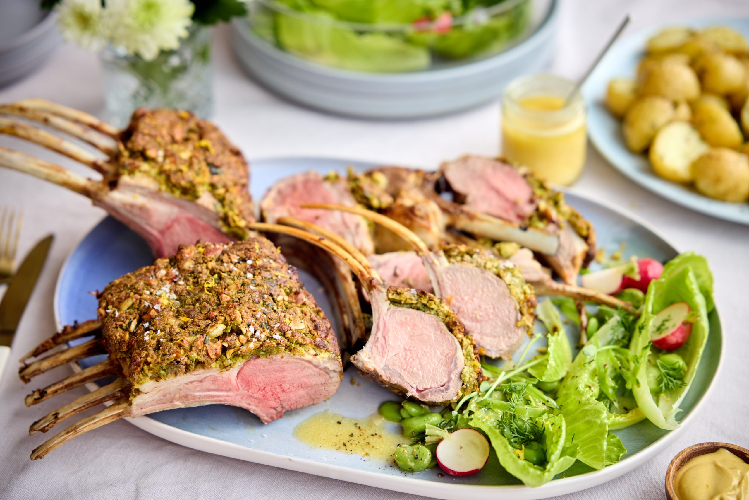Almond and Herb Crusted Lamb Rack