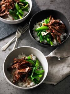 Chilli Soy Glazed Lamb With Stir Fried Garlic Greens
